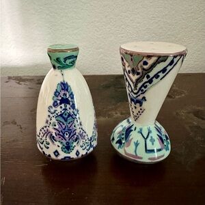 Anthropologie Ceramic Salt & Pepper Shaker Set